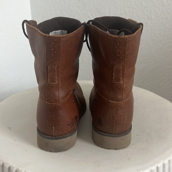 North Face Brown Leather Lace Up Boots - Picture 2 of 5